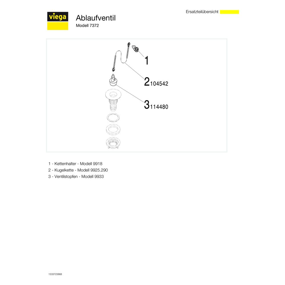Viega Ablaufventil 7372, G 3/4" x 50mm, Kunststoff, Weiß... VIEGA-105624 4015211105624 (Abb. 3)