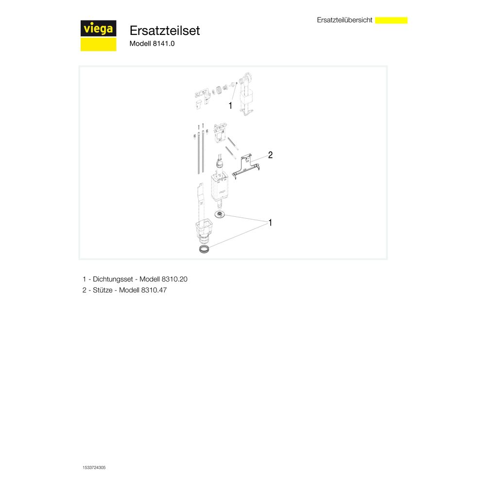 Viega Ersatzteilset 8141.0für UP-​Spül­kasten 1C/2C, Kunststoff... VIEGA-611255 4015211611255 (Abb. 3)