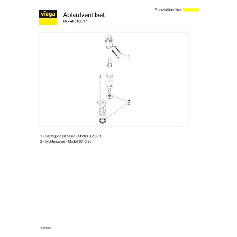 Viega Ablaufventilset 8180.17 für Serie S, Kunststoff... VIEGA-462222 4015211462222 (Abb. 3)