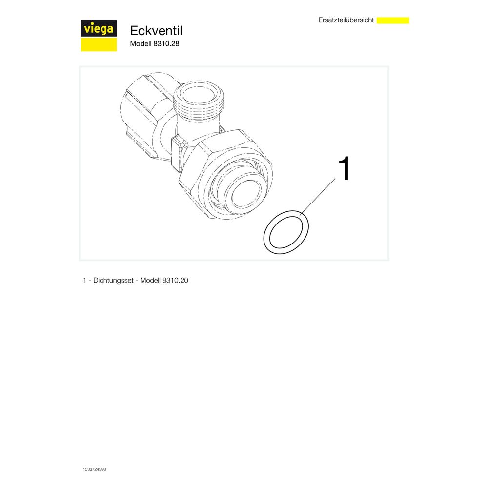 Viega Eckventil 8310.28, G 5/8" x G 3/8", Messing... VIEGA-407575 4015211407575 (Abb. 4)