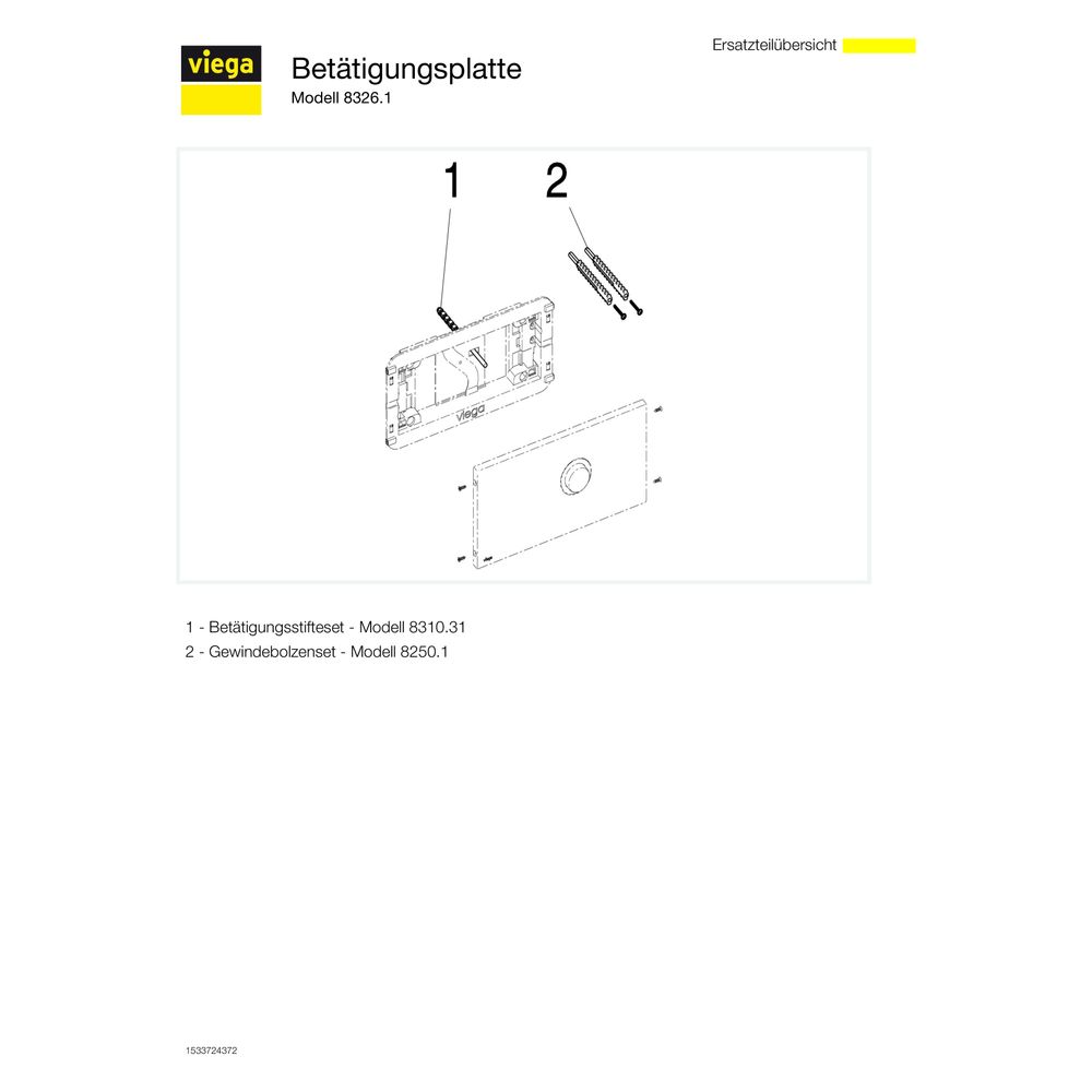 Viega Visign for Public 1 WC-Betätigungsplatte 8326.1, Edelstahl poliert... VIEGA-671839 4015211671839 (Abb. 6)