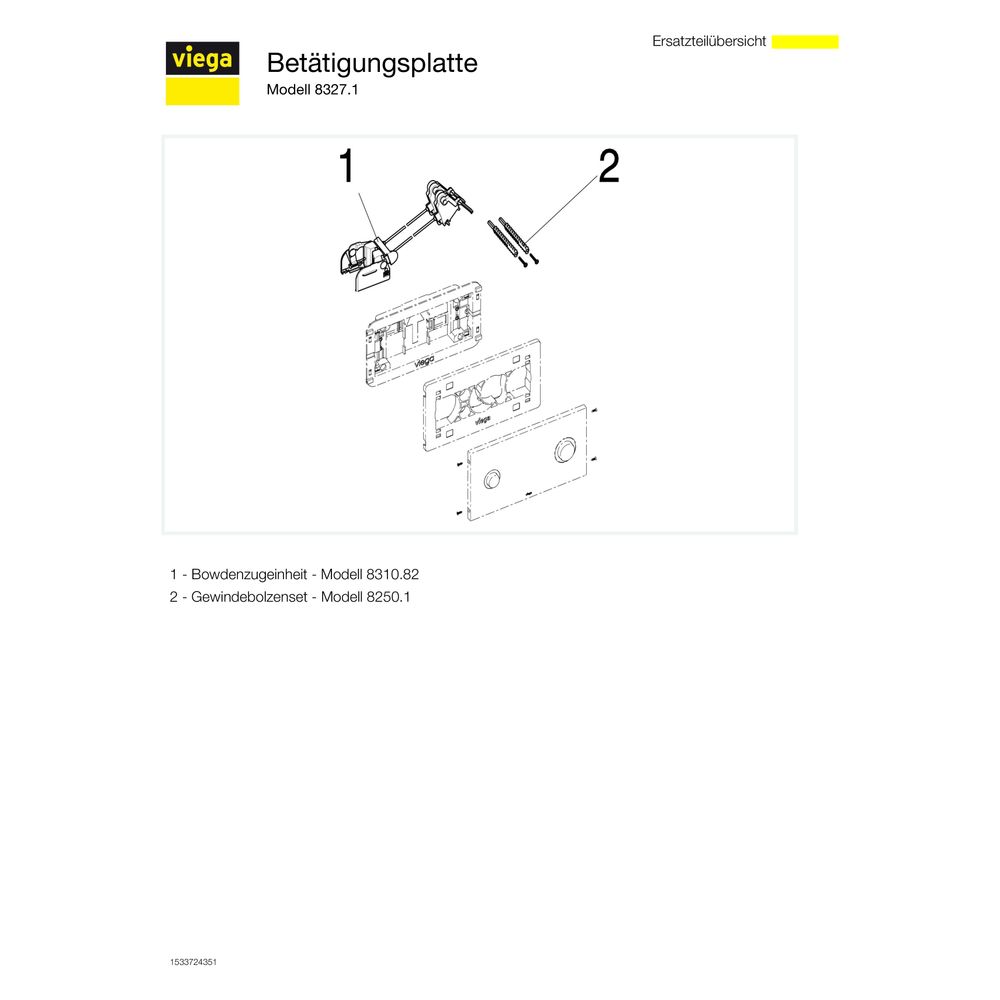 Viega Visign for Public 2 WC-Betätigungsplatte 8327.1, Edelstahl poliert... VIEGA-672058 4015211672058 (Abb. 6)