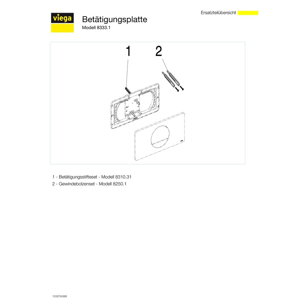 Viega Visign for Style 13 WC-Betätigungsplatte 8333.1, Kunststoff verchromt, Weiß-Alpin... VIEGA-654498 4015211654498 (Abb. 7)