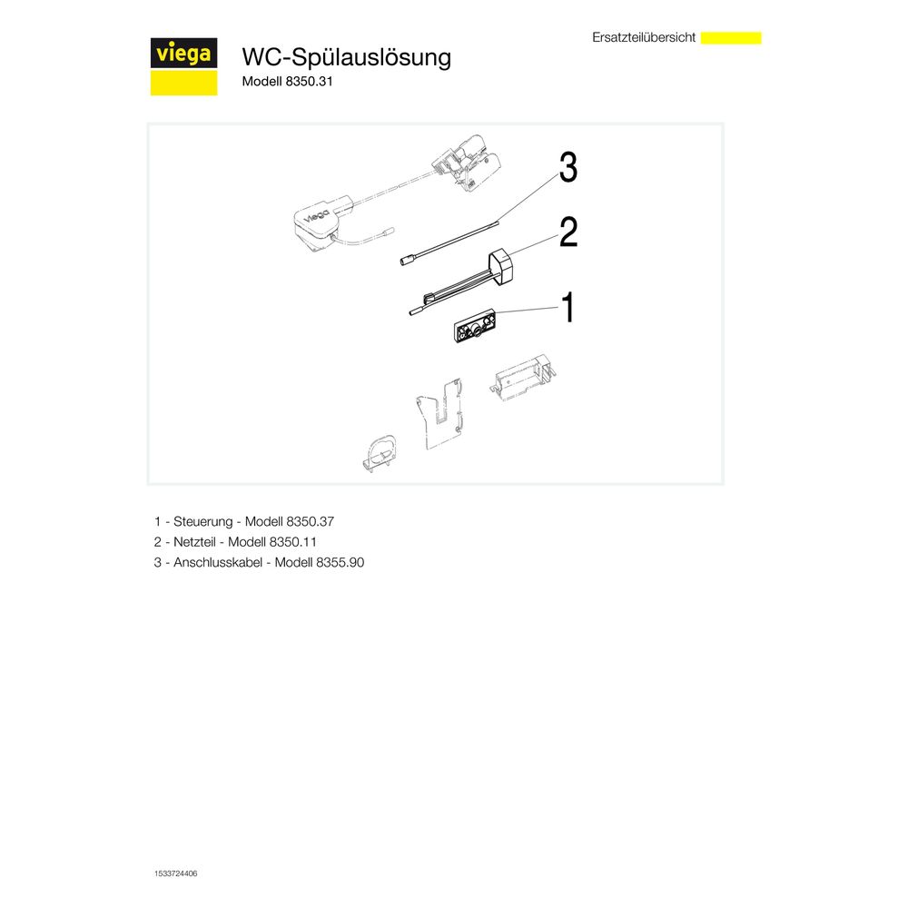 Viega WC-Spülauslösung 8350.31 elektronisch, 1-Mengen-Spültechnik mit Viega Hygiene und F... VIEGA-696139 4015211696139 (Abb. 4)