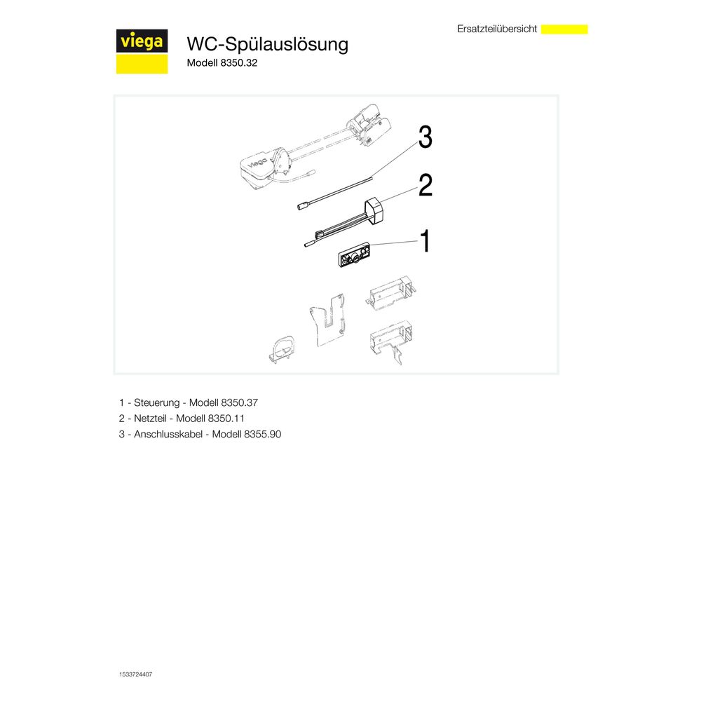 Viega WC-Spülauslösung 8350.32 elektronisch, 2-Mengen-Spültechnik mit Viega Hygiene und F... VIEGA-696146 4015211696146 (Abb. 4)
