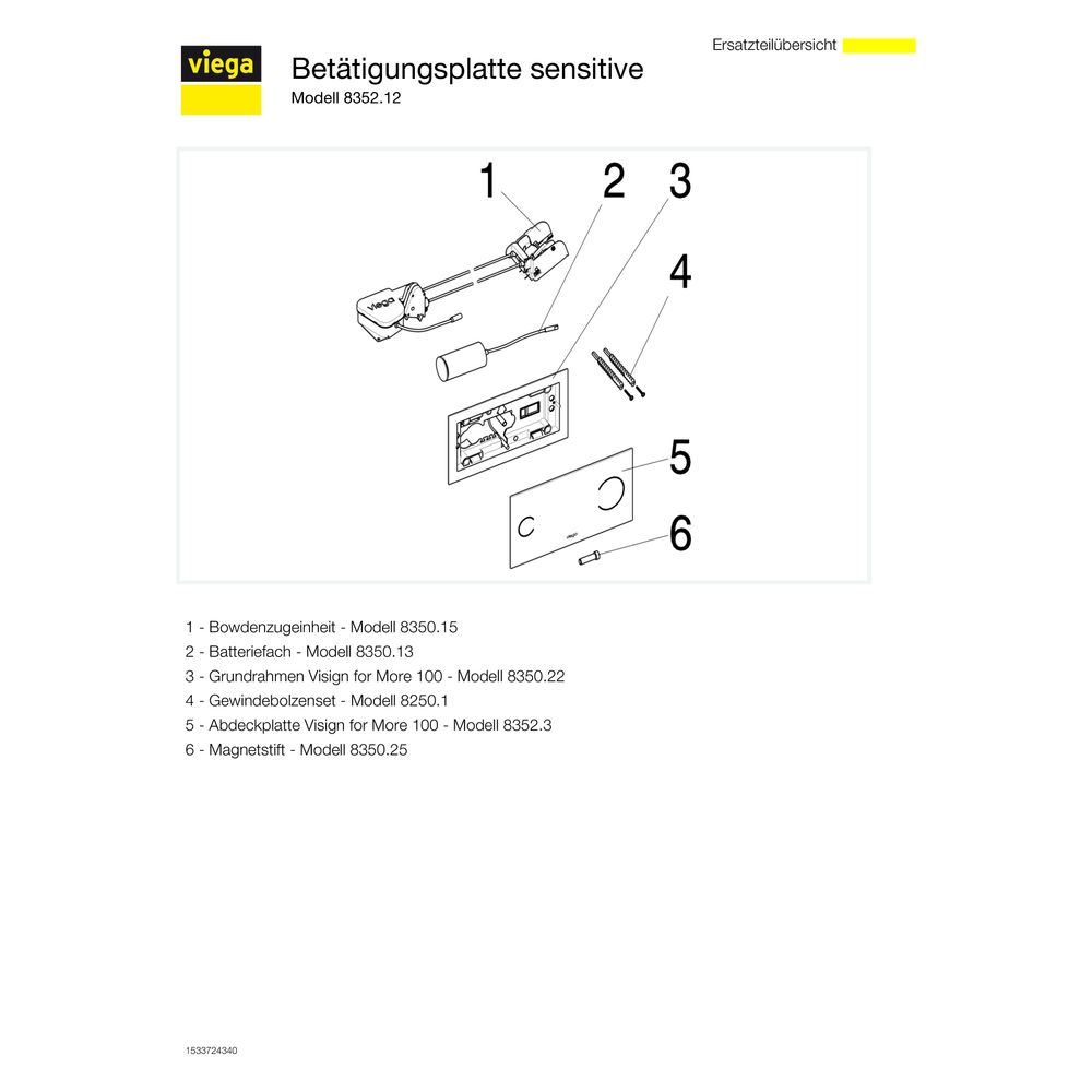 Viega Visign for More 100 sensitive WC-Betätigungsplatte 8352.12, 271 x 140mm, Parsol/Sch... VIEGA-630577 4015211630577 (Abb. 7)