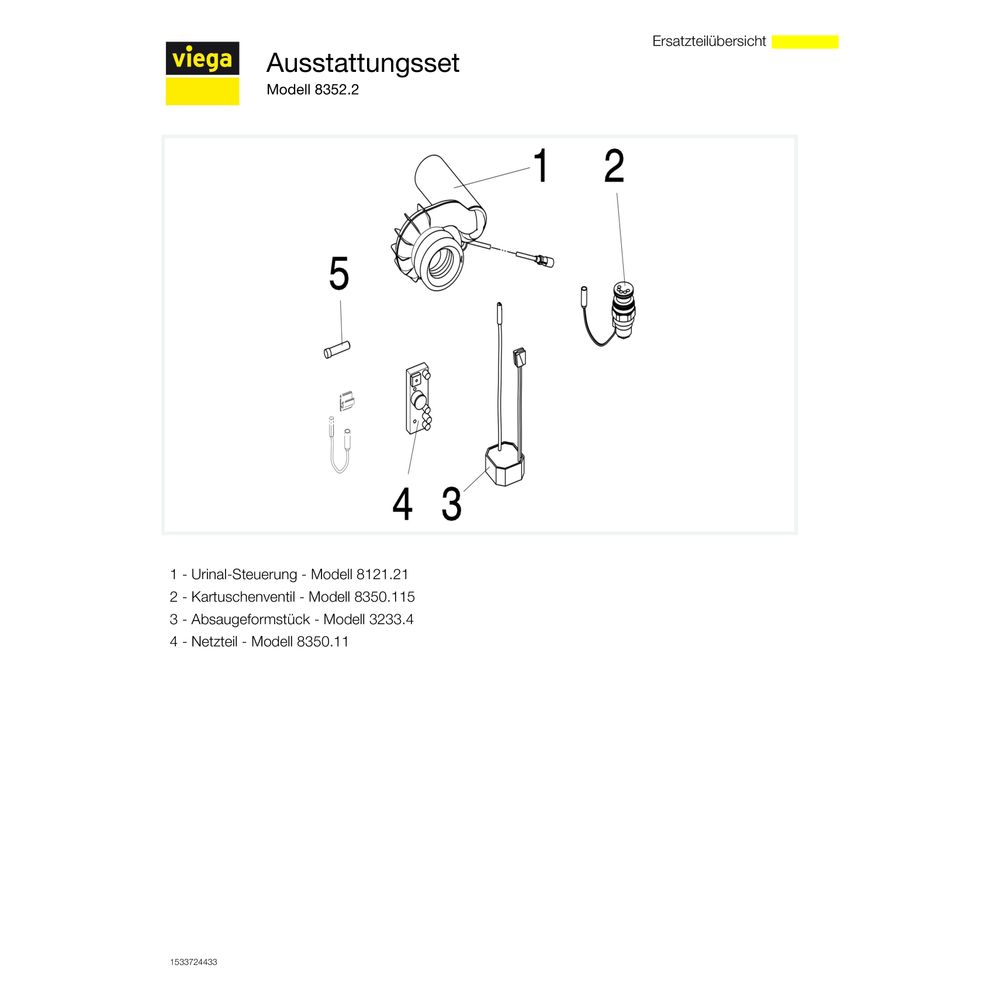 Viega Ausstattungsset Siphon-Sensortechnik 8352.2 für Urinal mit UP-Spülsystem... VIEGA-727925 4015211727925 (Abb. 3)