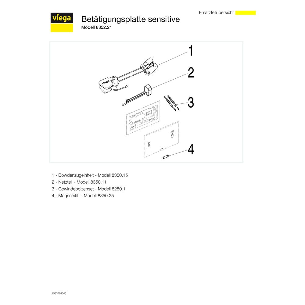 Viega Visign for Care WC-Betätigungsplatte 8352.21, Kunststoff, Weiß-Alpin... VIEGA-653828 4015211653828 (Abb. 6)