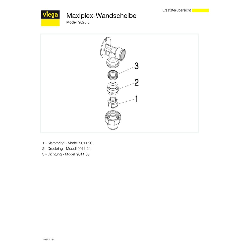 Viega Maxiplex Wandscheibe 9025.5, d. 25mm x Rp 3/4", Rotguss... VIEGA-277734 4015211277734 (Abb. 4)