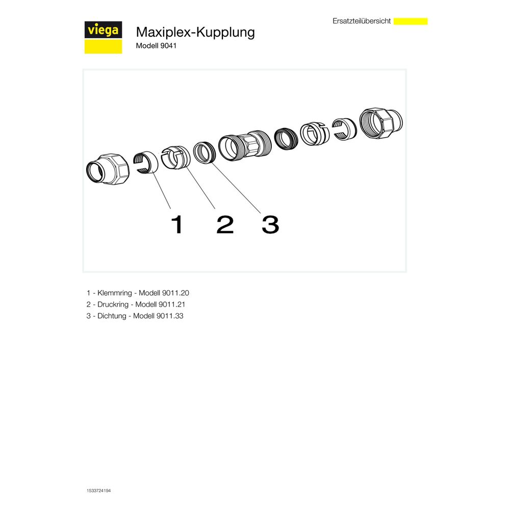 Viega Maxiplex Kupplung 9041, d. 32mm, Rotguss... VIEGA-275310 4015211275310 (Abb. 4)