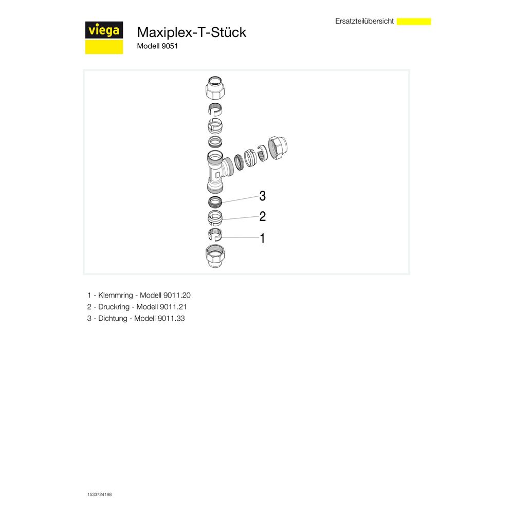 Viega Maxiplex T-Stück 9051, d. 40mm, Rotguss... VIEGA-276140 4015211276140 (Abb. 4)