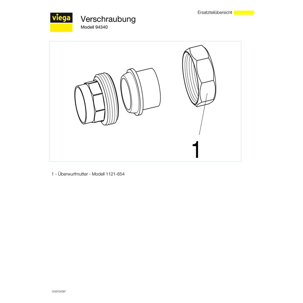 Viega Verschraubung 94340, konischdichtend, d. 28mm, Rotguss... VIEGA-107604 4015211107604 (Abb. 3)