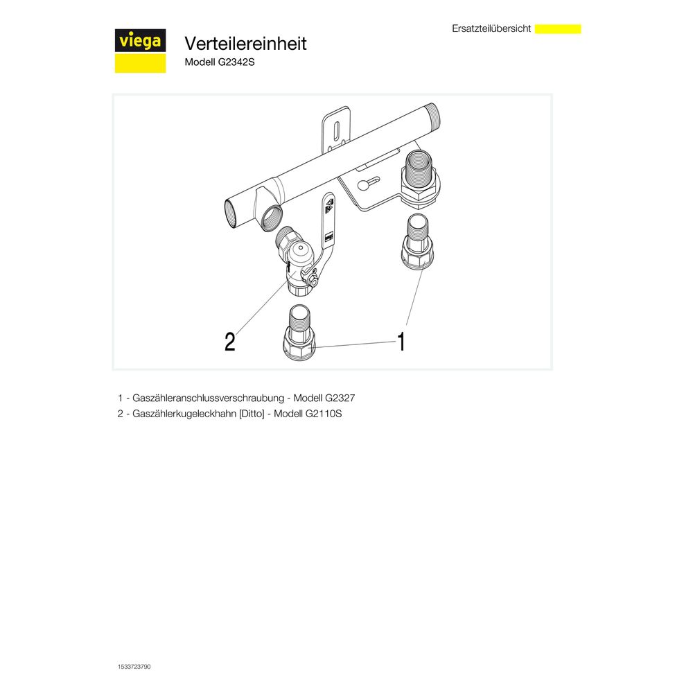 Viega Montageeinheit G2342S in R1 1/2x Rp1 1/2x (4,0m3) Stahl... VIEGA-618674 4015211618674 (Abb. 3)