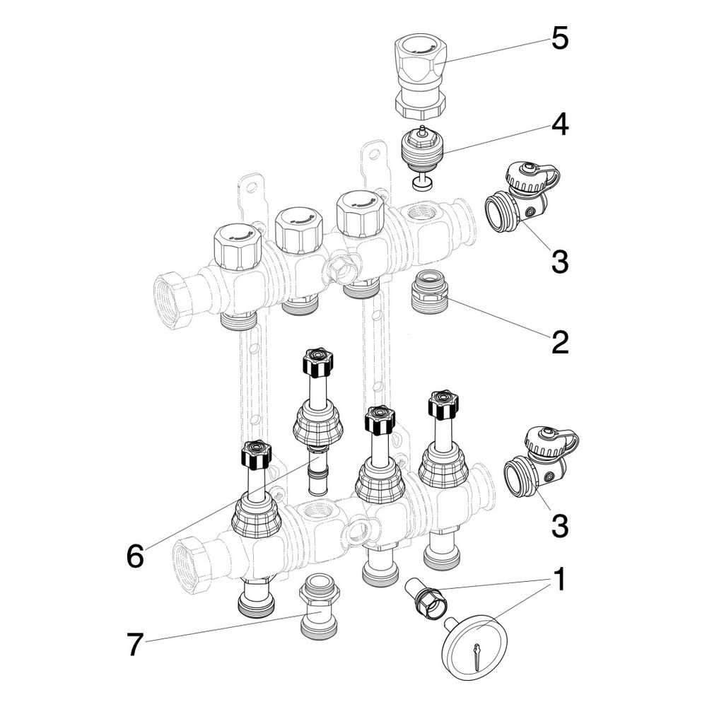 Viega Heizkreisverteiler 1010, 9-fach, Edelstahl... VIEGA-786892 4015211786892 (Abb. 4)