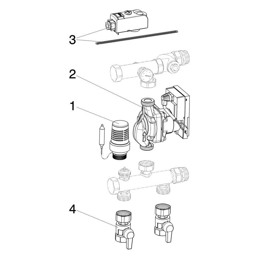Viega Fonterra Verteilerregelstation 1254.2 mit Festwert, 14kW, G 1", Regelbereich 20 Gra... VIEGA-704896 4015211704896 (Abb. 3)