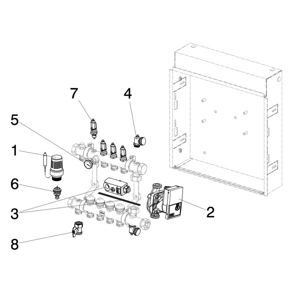 Viega Kleinflächenregelstation 1256 für Fonterra-​Flächentemperierung, Eurokonus, 430x480... VIEGA-684112 4015211684112 (Abb. 4)