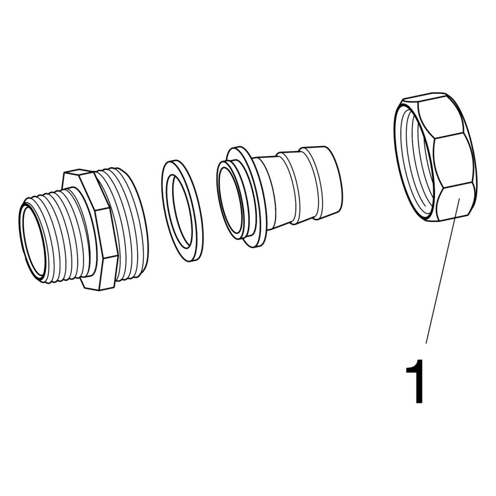 Viega Standrohrverschraubung 1831, flachdichtend, R 1/2" für ID-Schlauch Rp 1/2", Mutterg... VIEGA-105648 4015211105648 (Abb. 3)