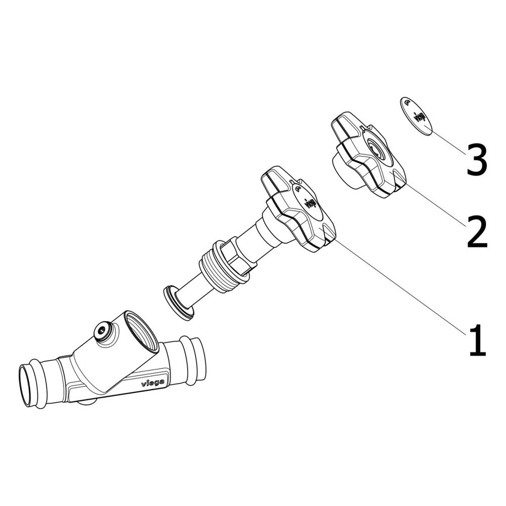 Viega Schrägsitzventil mit SC-Contur Easytop 2237.5, DN 50, d. 54mm, Rotguss... VIEGA-756925 4015211756925 (Abb. 3)