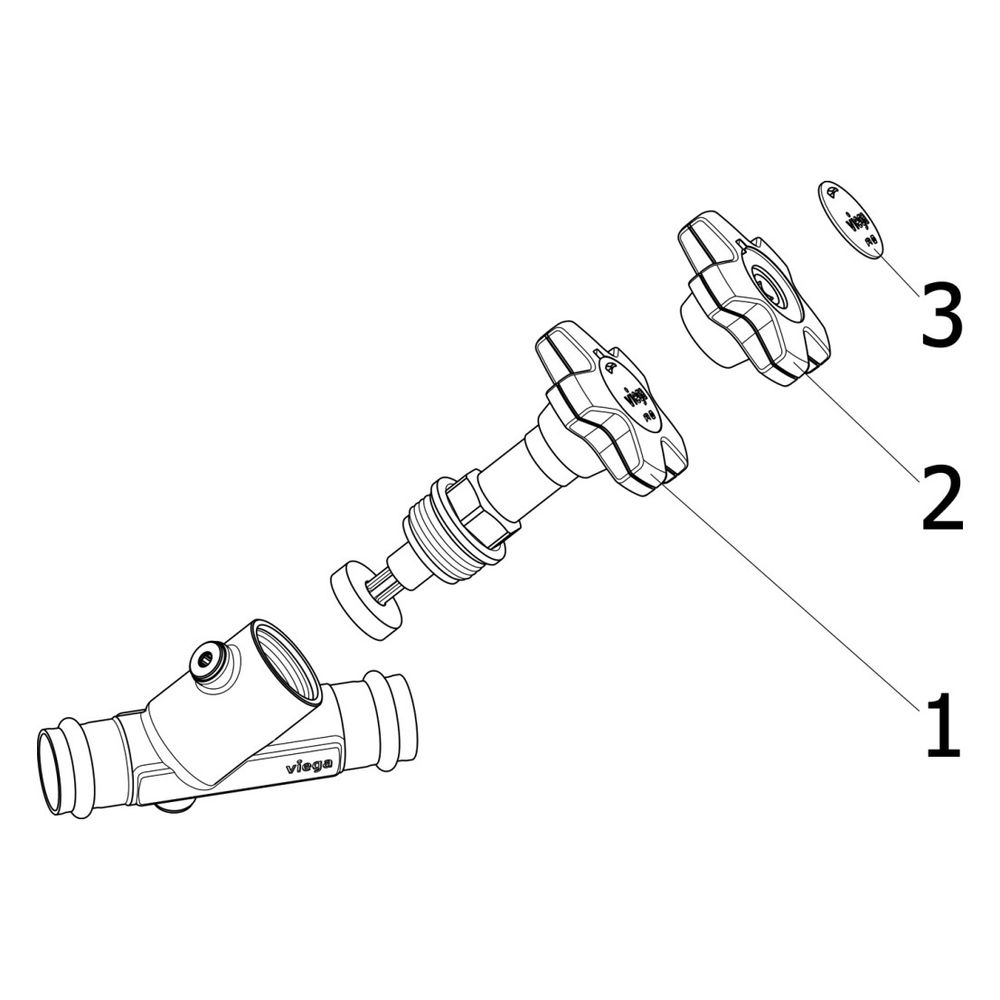 Viega Easytop XL KRV-Schrägsitzventil mit SC-Contur 2238.5, kombiniertes Freistromventil ... VIEGA-757229 4015211757229 (Abb. 3)