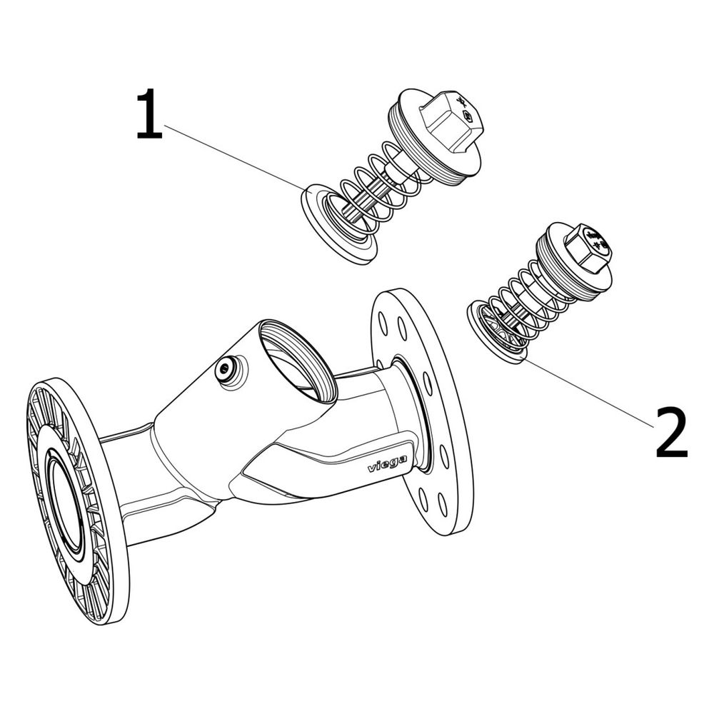 Viega Easytop XL Rückflussverhinderer 2239.4XL, DN 100, G 3/8", 8 Bohrungen, Siliziumbron... VIEGA-757748 4015211757748 (Abb. 3)