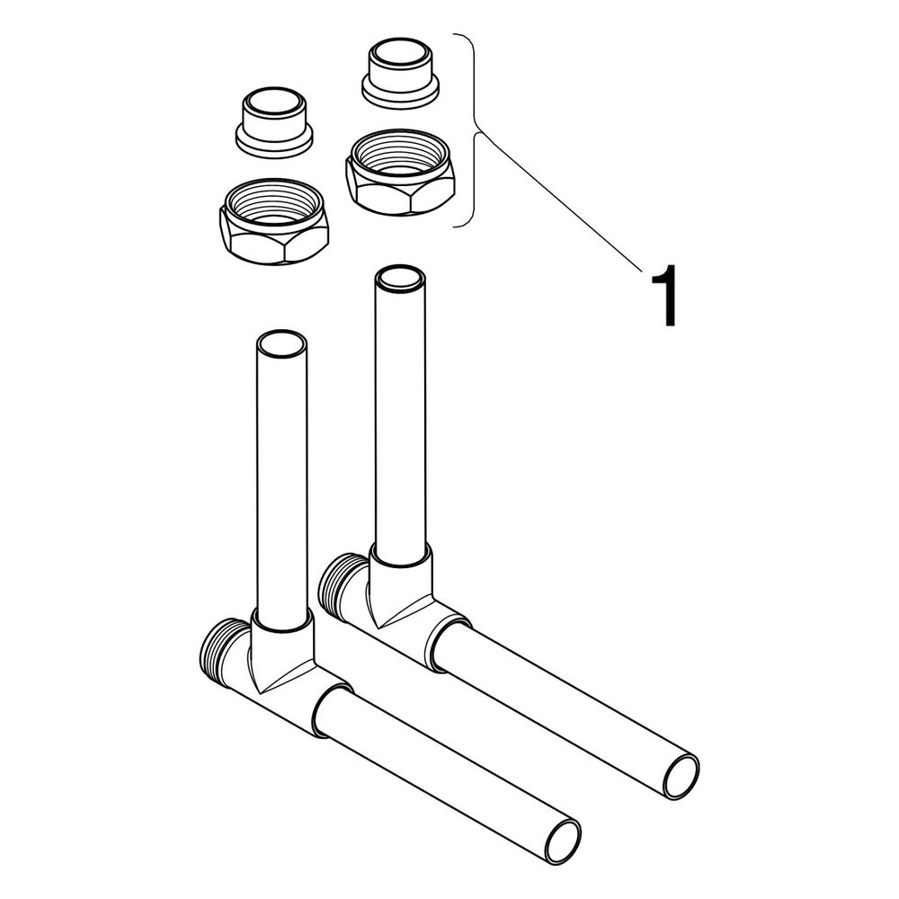 Viega Heizkörperanschlussset 2272.5, absperrbar, winklig, d. 15mm, G 3/4", Länge 120/120m... VIEGA-360399 4015211360399 (Abb. 3)
