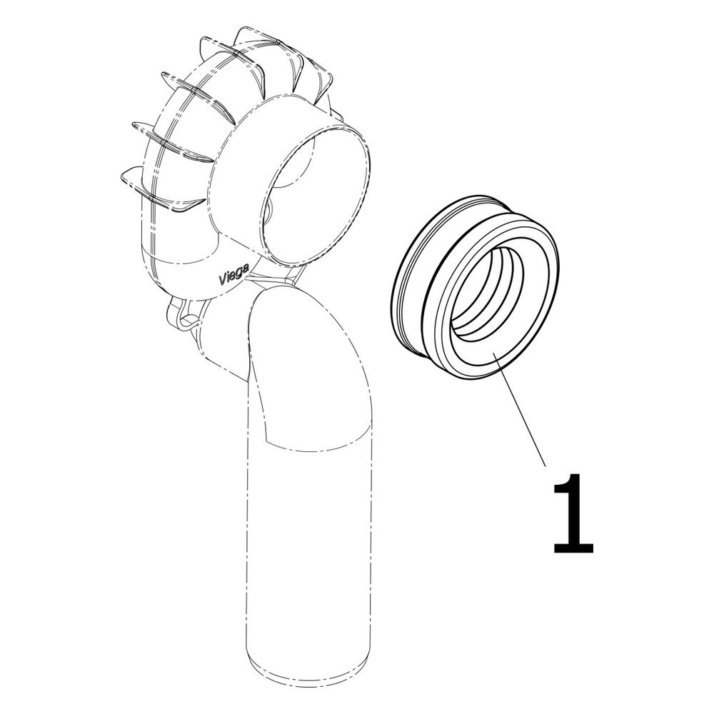Viega Absaugeformstück 3233.8 für Urinal-​Becken, Ablauf senkrecht, Spülmenge 1-4l, d. 50... VIEGA-492458 4015211492458 (Abb. 4)