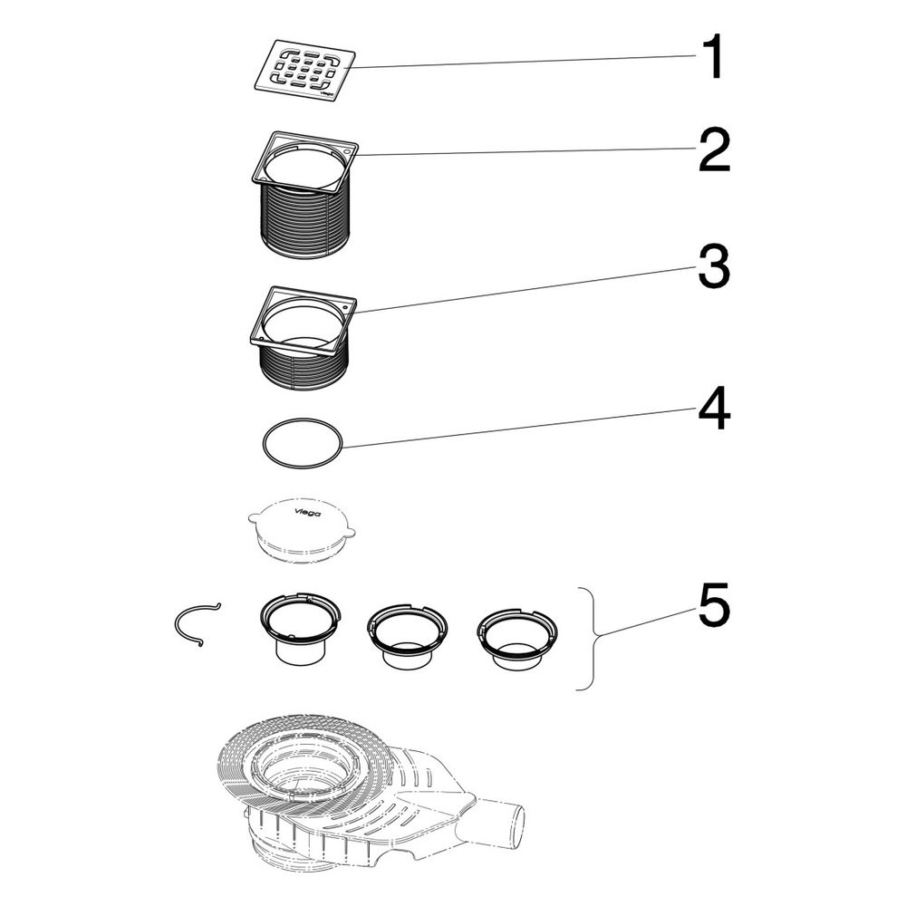 Viega Advantix Top Badablauf 4914.10, DN 50, Kunststoff mit Edelstahl-Rahmen... VIEGA-669201 4015211669201 (Abb. 4)