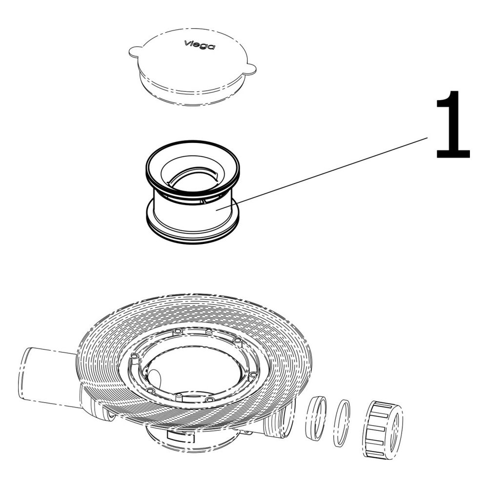 Viega Advantix Badablauf 4935.6, d. 50mm, Kunststoff, Grau... VIEGA-485412 4015211485412 (Abb. 4)