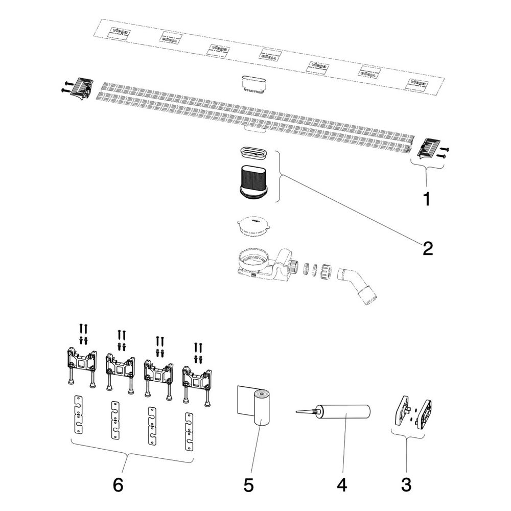 Viega Advantix Duschrinnen-Grundkörper Vario 4965.10, DN 40/50, Länge 300-1200mm, Kunstst... VIEGA-686277 4015211686277 (Abb. 4)