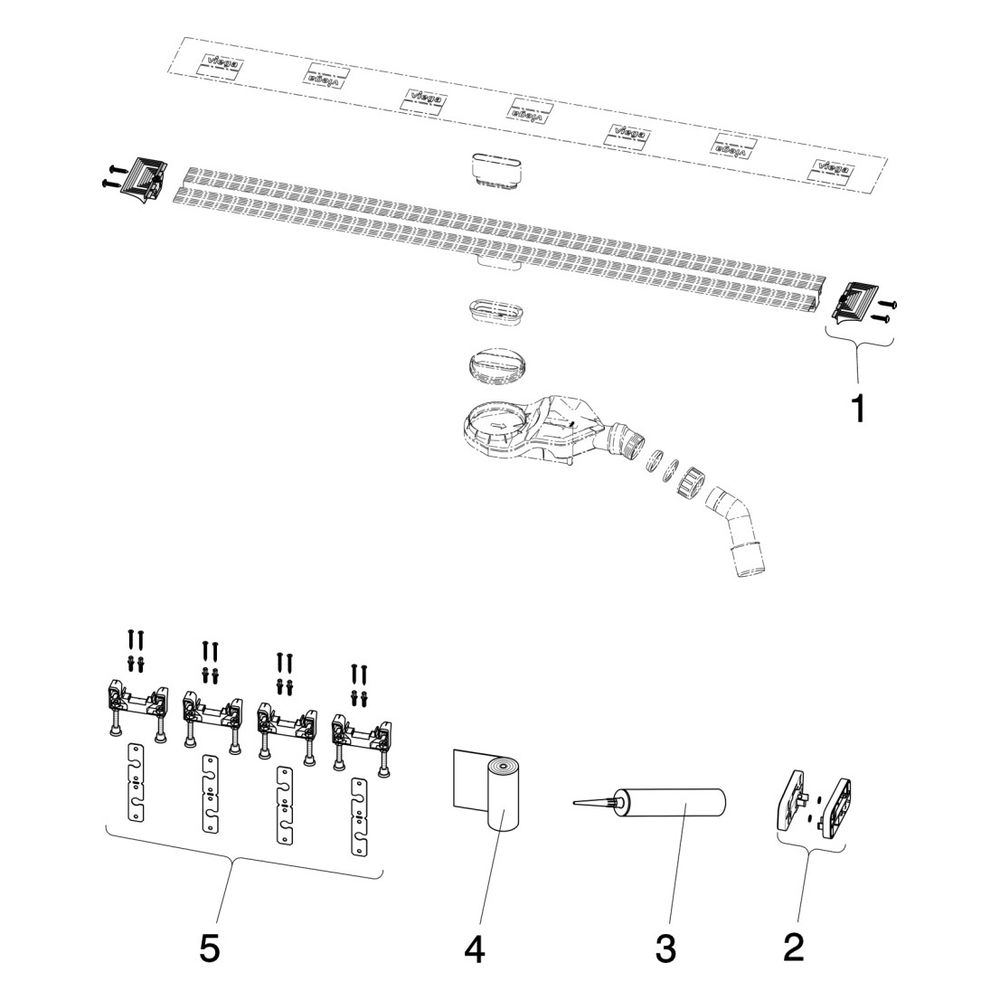 Viega Advantix Duschrinnen-Grundkörper Vario 4966.10, 300-1200mm, Kunststoff... VIEGA-721671 4015211721671 (Abb. 4)