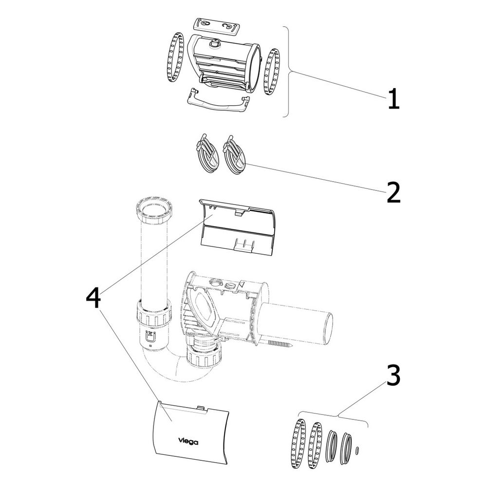 Viega Röhrengeruchverschluss Sperrfix, 4995.1, G 1 1/2" x 50x170mm, Kunststoff... VIEGA-607135 4015211607135 (Abb. 4)