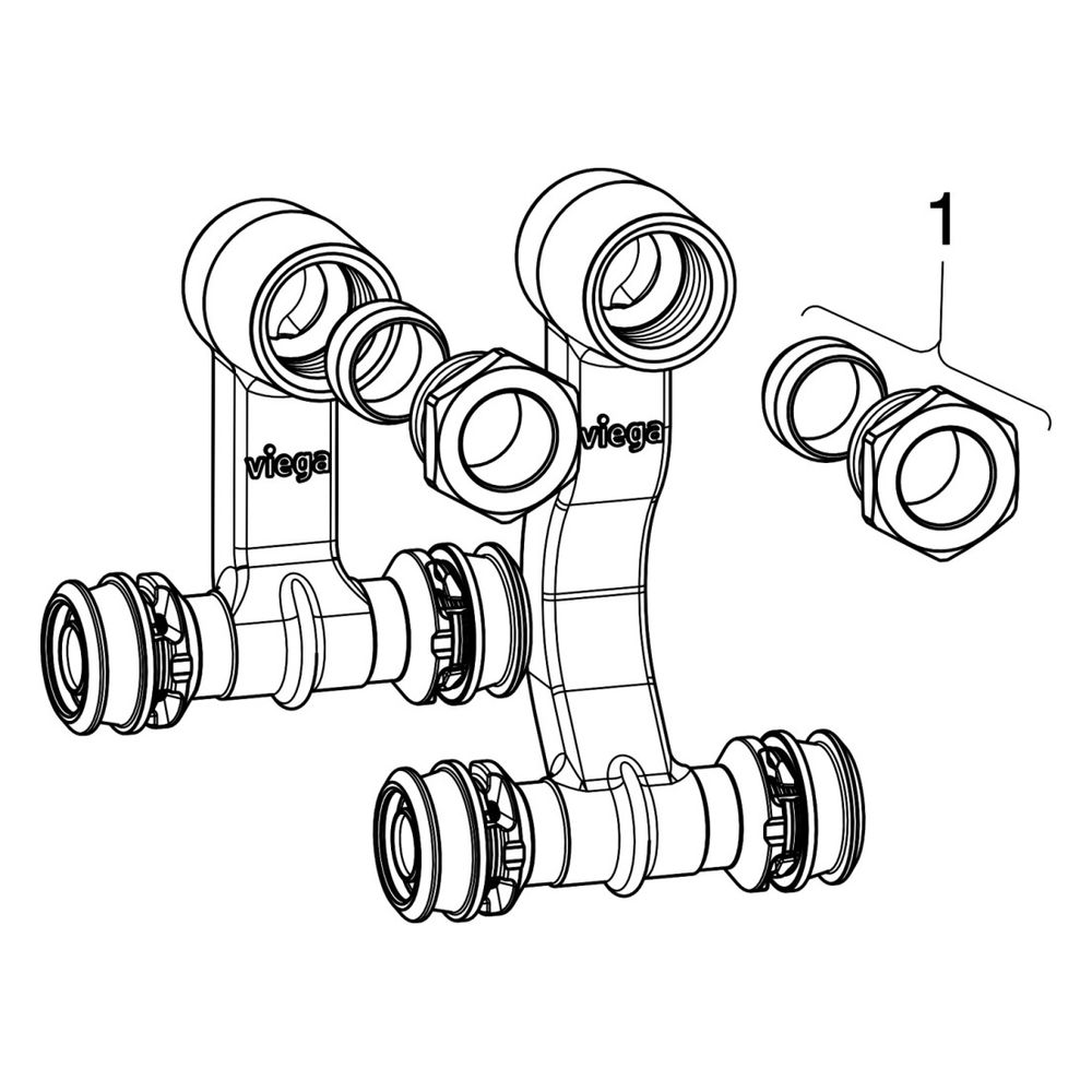 Viega Raxofix Sockelleisten-Heizkörperanschlussstück mit SC-Contur 5373, d. 16mm x G 1/2"... VIEGA-647971 4015211647971 (Abb. 3)