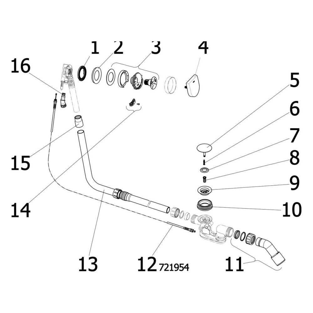 Viega Multiplex Trio Ab- und Überlauf MT9 6170.12, DN 40/50, Bowdenzug-Länge 1070mm, Läng... VIEGA-733612 4015211733612 (Abb. 4)