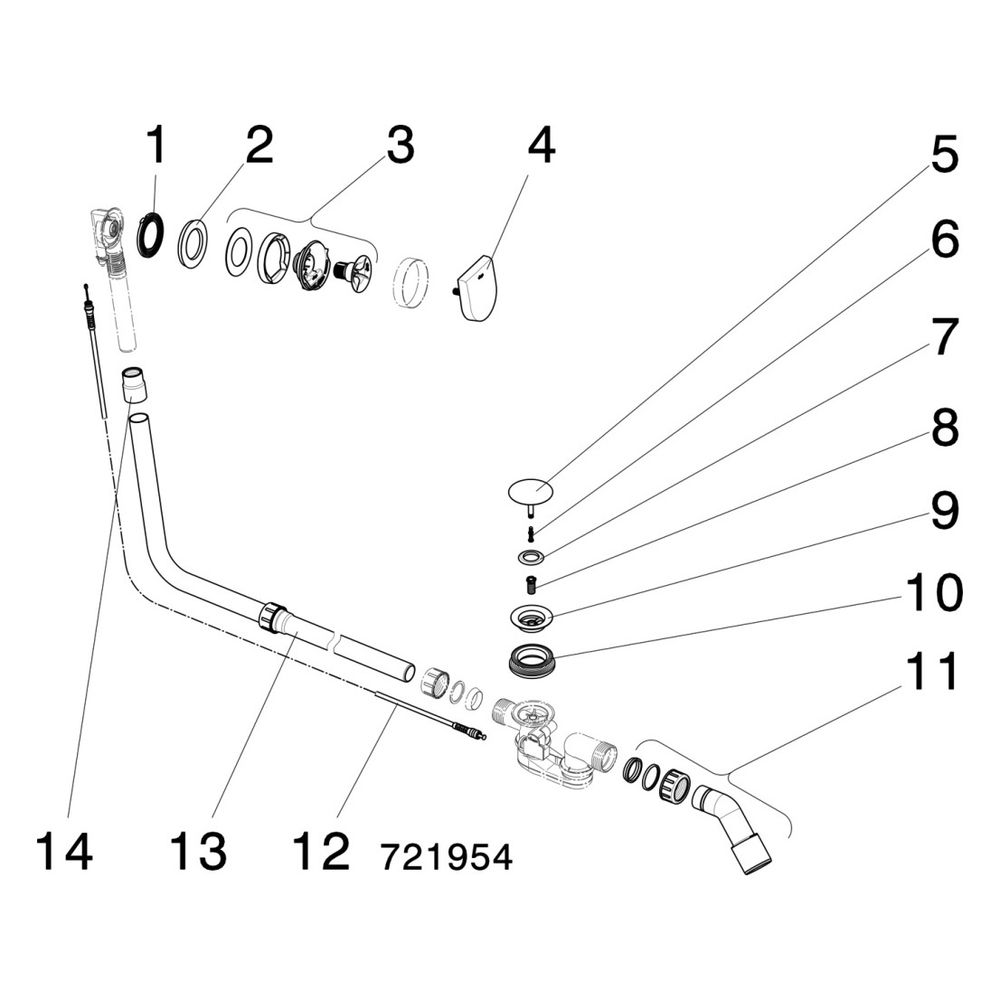 Viega Multiplex Visign M9 Ab- und Überlauf 6171.12, DN 40/50, Bowdenzug-Länge 1070mm, Län... VIEGA-733599 4015211733599 (Abb. 4)