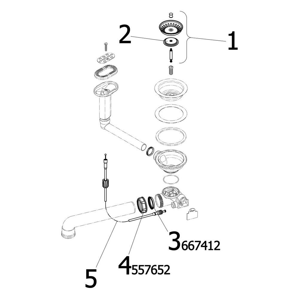 Viega Ab- und Überlauf 7139.163 für Spüle mit Ablaufloch d. 90mm, G 1 1/2" x 114,5mm, Kun... VIEGA-699871 4015211699871 (Abb. 3)