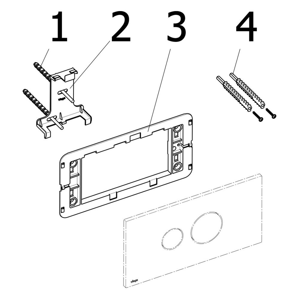 Viega Visign for Style 10 WC-Betätigungsplatte 8315.1, Kunststoff, Schwarz matt... VIEGA-786977 4015211786977 (Abb. 4)