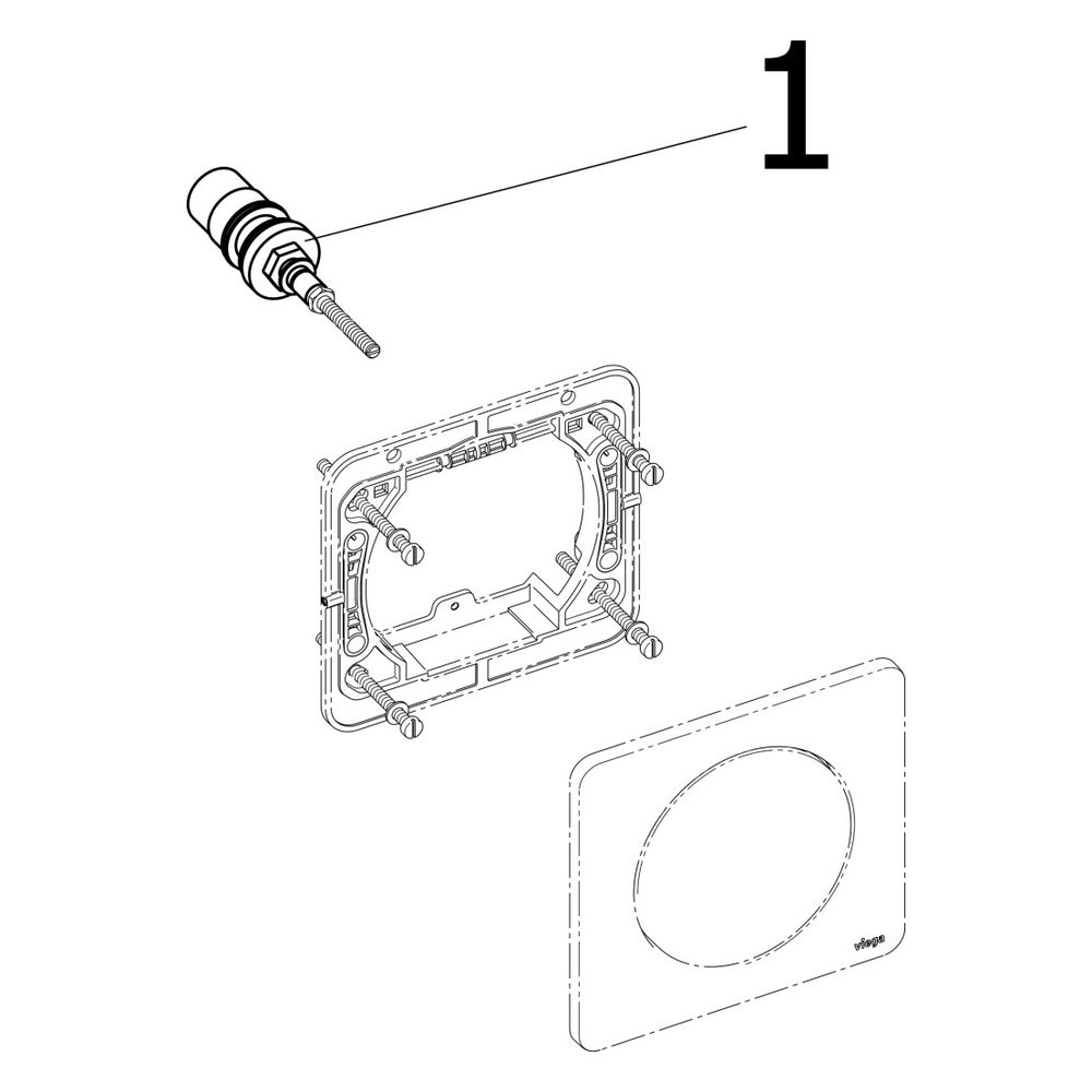 Viega Visign for Style 13 Fertigbauset 8333.2 für Urinal-Spülsystem, Kunststoff verchromt... VIEGA-654788 4015211654788 (Abb. 5)