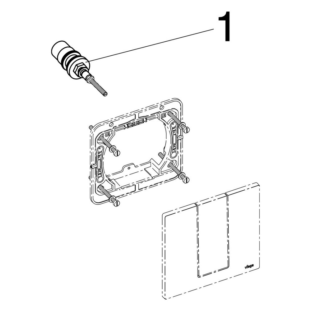 Viega Visign for Style 14 Fertigbauset 8334.2 für Urinal-Spülsystem, Kunststoff, Weiß-Alp... VIEGA-654566 4015211654566 (Abb. 5)