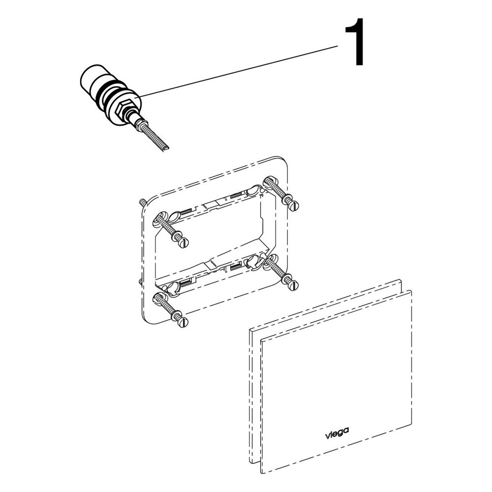 Viega Visign for More 100 Urinal Fertigbauset 8351.2, Metall/Glas/Aluminium, Parsol/Schwa... VIEGA-599393 4015211599393 (Abb. 6)