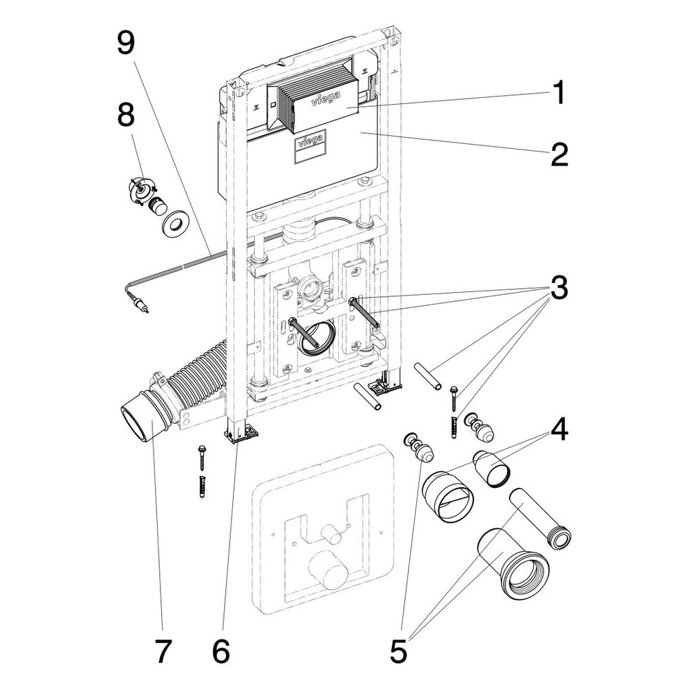 Viega Prevista Dry WC-Element 8521.32, individuell verstellbar 1120mm... VIEGA-772024 4015211772024 (Abb. 4)