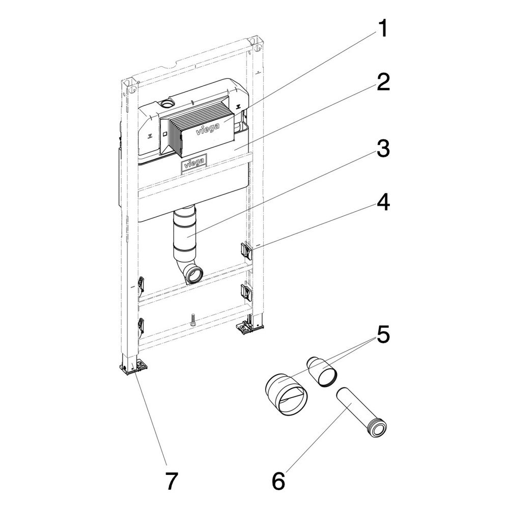 Viega Prevista Dry WC-Element 8522.33, bodenstehendes WC, 1120mm... VIEGA-772048 4015211772048 (Abb. 4)