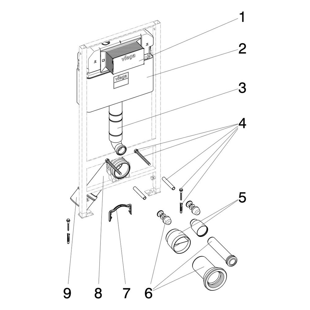 Viega Prevista Dry WC-Element 8524, Objektvariante, 1120mm... VIEGA-771973 4015211771973 (Abb. 4)