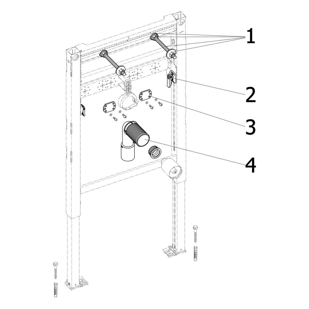 Viega Prevista Dry Waschtisch-Element 8535.31 für Wasch­tisch mit Einlocharmatur, 820-980... VIEGA-776190 4015211776190 (Abb. 4)