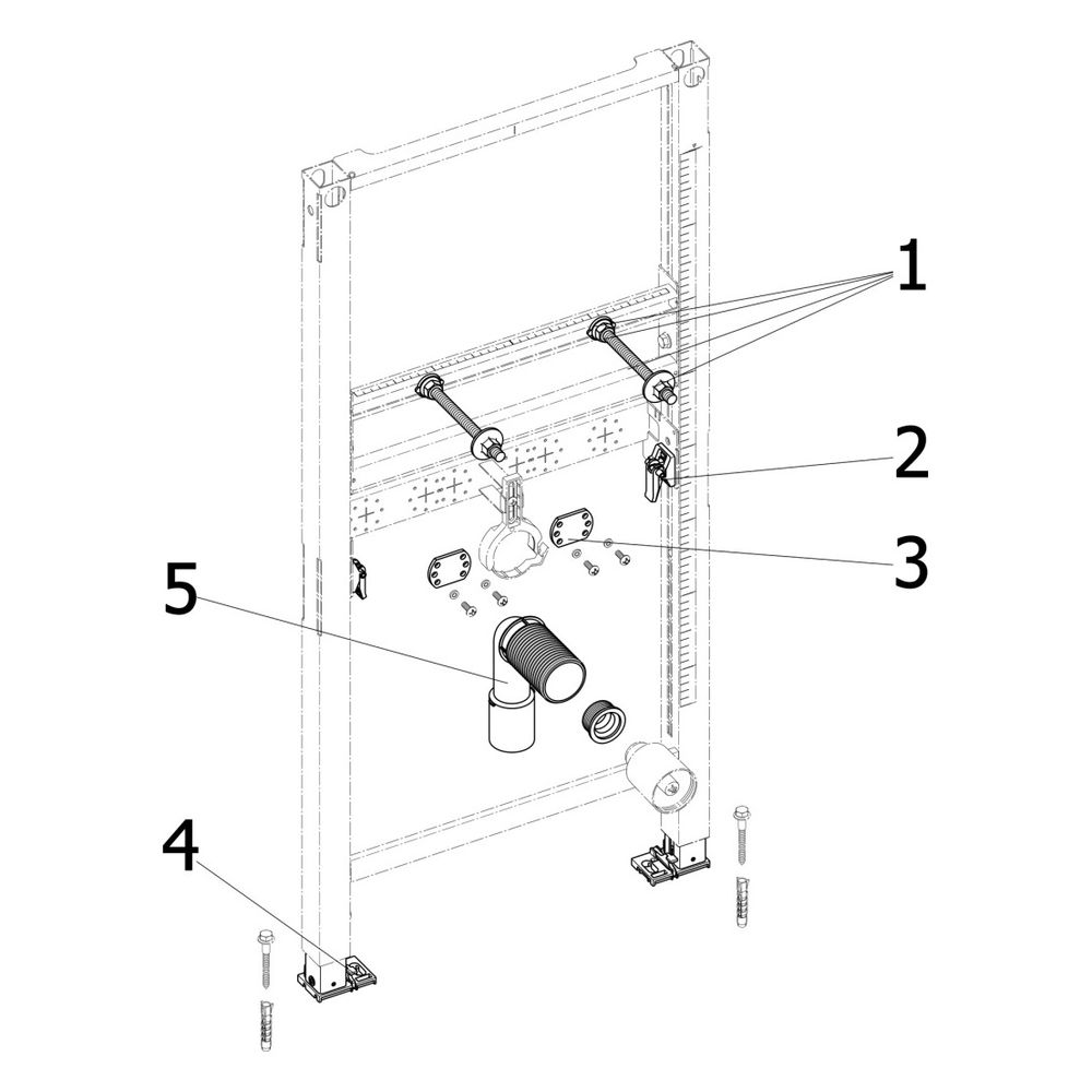 Viega Prevista Dry Waschtisch-Element 8535 für Wasch­tisch mit Einlocharmatur, 1120mm, An... VIEGA-776183 4015211776183 (Abb. 4)