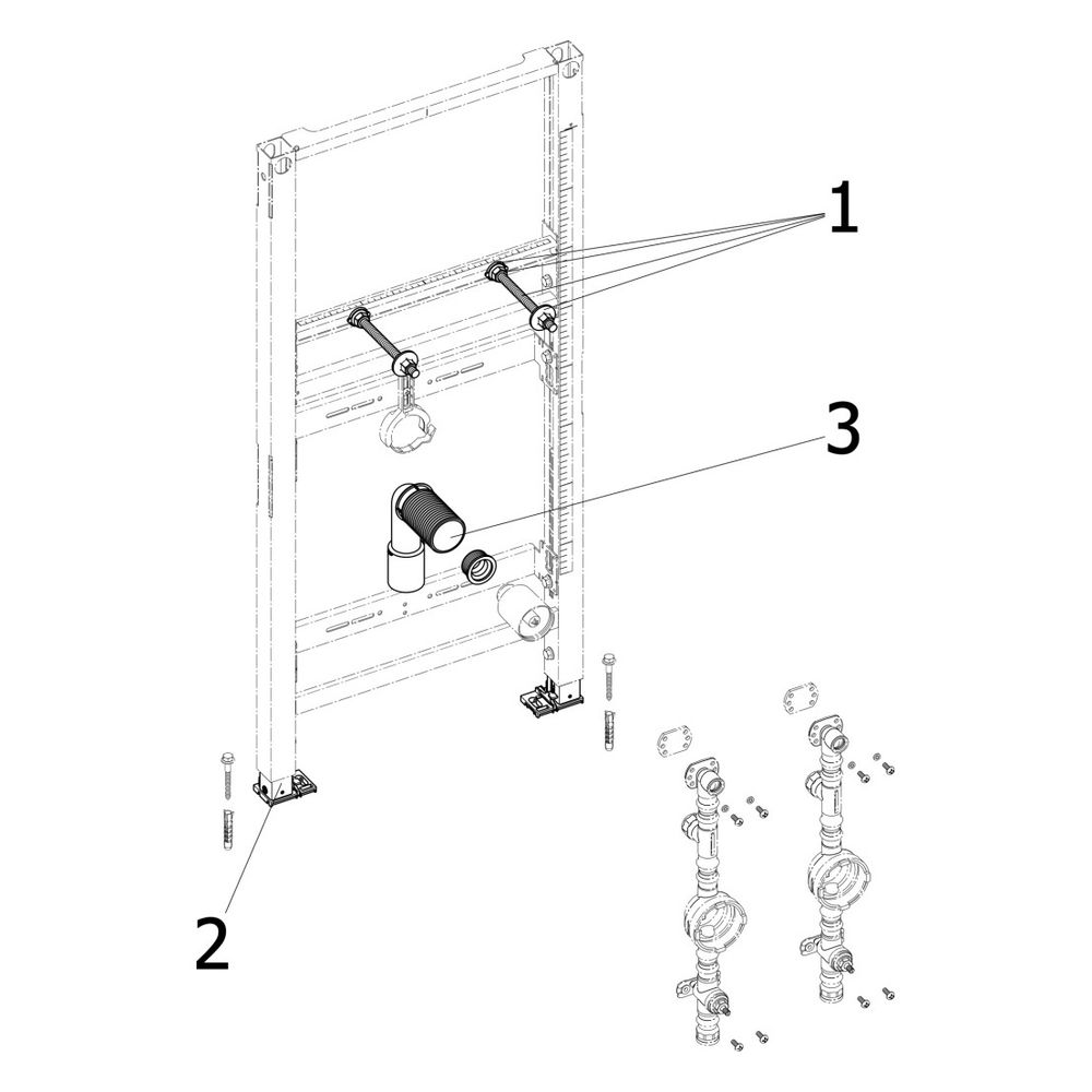 Viega Prevista Dry Waschtisch-Element 8537.31 Unterputz-Wasserzähler EAT, 1120mm, Stahl... VIEGA-776275 4015211776275 (Abb. 4)