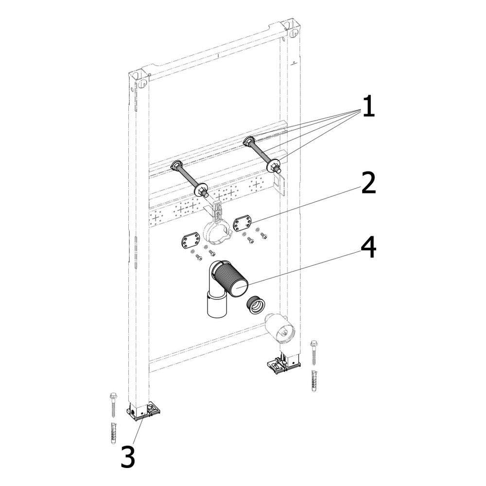 Viega Prevista Dry Waschtisch-Element 8538 Anschlüsse fixiert, 1120mm, Stahl... VIEGA-789329 4015211789329 (Abb. 4)