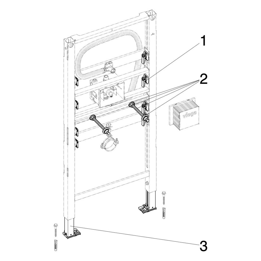 Viega Prevista Dry Urinal Element 8560.31, Spülauslösung verdeckt 1120-1300mm... VIEGA-776428 4015211776428 (Abb. 4)