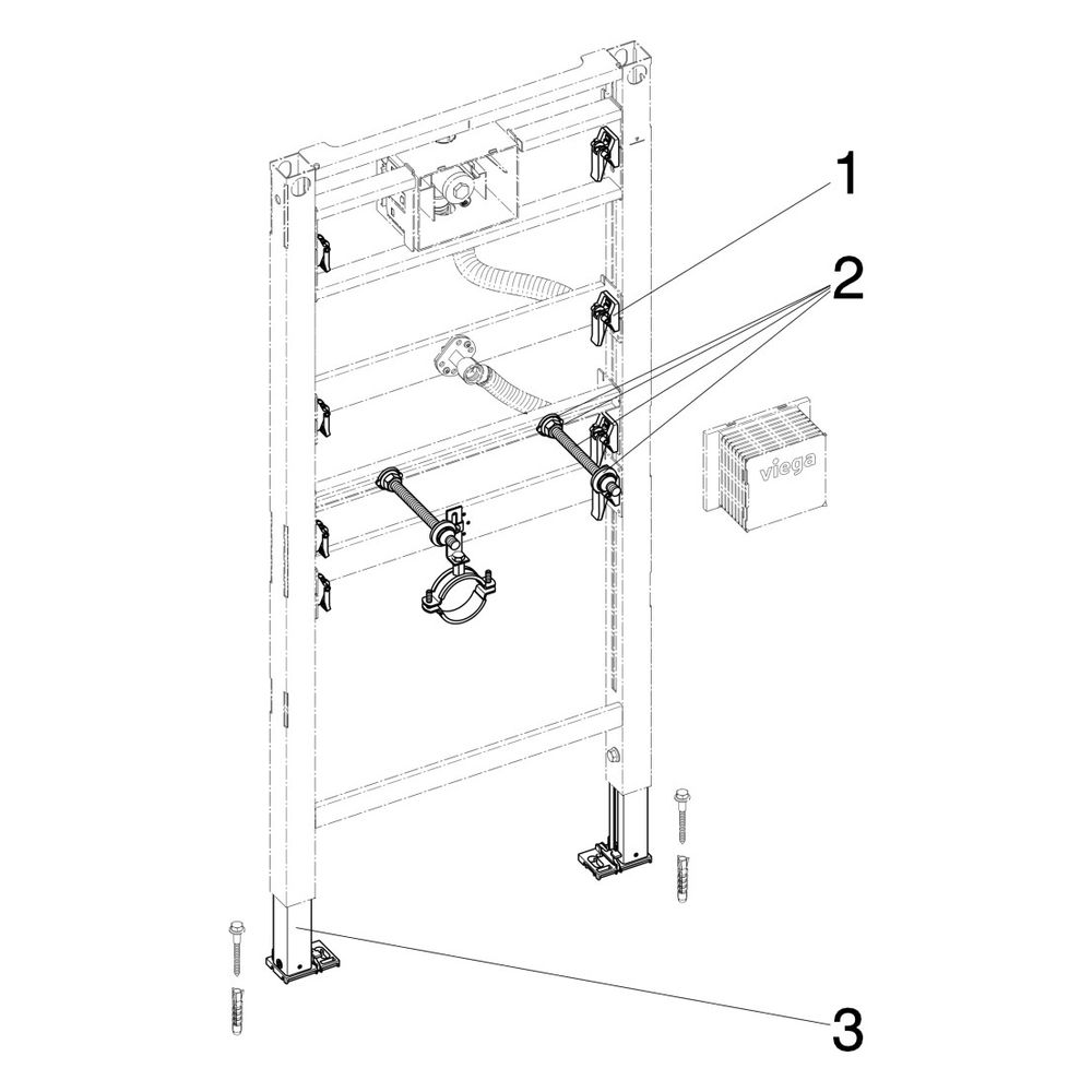 Viega Prevista Dry Urinal Element 8560.32 für Wasseranschluss universell 1120mm... VIEGA-776411 4015211776411 (Abb. 4)