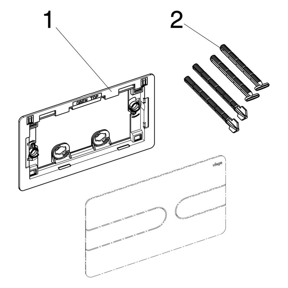 Viega Visign for Style 23 WC-Betätigungsplatte für Prevista 8613.1, Kunststoff verchromt... VIEGA-773052 4015211773052 (Abb. 6)