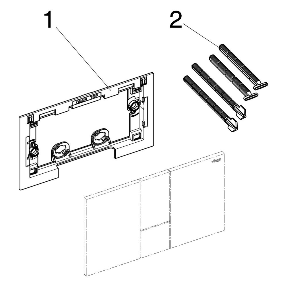 Viega Visign for Style 24 WC-Betätigungsplatte für Prevista 8614.1, Kunststoff, Schwarz... VIEGA-773304 4015211773304 (Abb. 6)